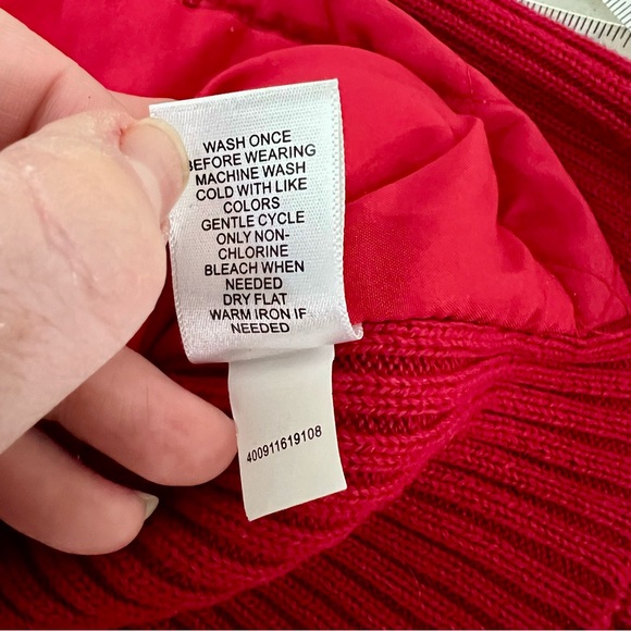 Croft & Barrow Red Full Zip Quilted Front Sweater Jacket - Picture 8 of 8